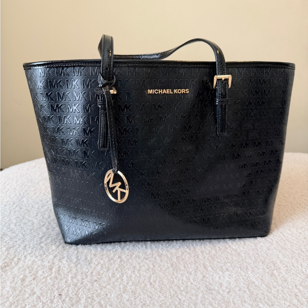 Michael Kors Embossed Black Tote